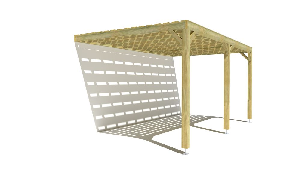 ma pergola bois, pergola en bois adossée, zoom produit