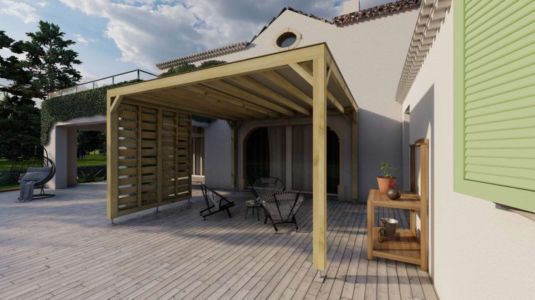 Utiliser des supports réglables pour fixer une pergola