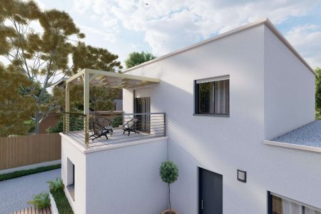 pergola en bois, balcon, espace de télétravail