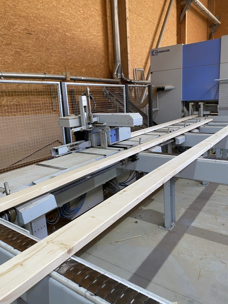Ligne de production CNC — vue plongeante atelier Abri Francais