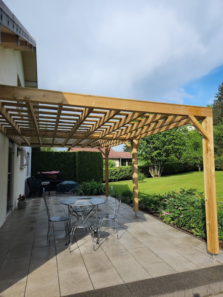 Pergola bois sur mesure — chantier client Ma Pergola Bois projet personnalisé