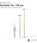 Planchette autoclave 15x110 emboîtable, pin sylvestre vert sans usinage : longueurs à l’échelle