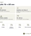 Latte pin 16x60 traitée autoclave vert, standard sans usinage : caractéristiques
