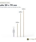 Latte autoclave brune 20x70 en pin sylvestre : longueurs à l’échelle