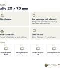 Latte noire 20x70 en pin traité par trempage : caractéristiques