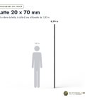 Latte noire 20x70 en pin traité par trempage : longueurs à l’échelle