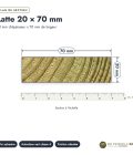 Latte autoclave verte 20x70 en pin sylvestre : plan de section coté
