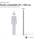 Lame emboîtable grise 27x130, pin traité autoclave gris sans usinage : longueurs à l’échelle