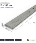 Lame emboîtable grise 27x130, pin traité autoclave gris sans usinage : pièce cotée et longueurs