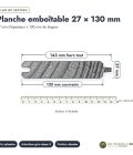 Lame emboîtable grise 27x130, pin traité autoclave gris sans usinage : plan de section coté