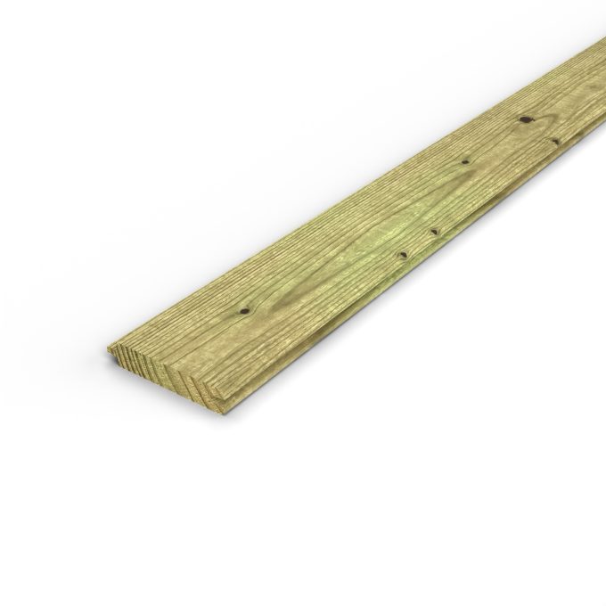 Lame emboîtable 27x130 en pin autoclave vert, standard sans usinage : pièce seule