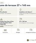 Lame pin 27x145 autoclave vert pour sol sous pergola, sans usinage : caractéristiques
