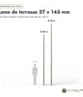 Lame de terrasse grise 27x145 en pin autoclave classe 3, 4,20 ou 5,10 m : longueurs