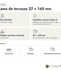 Lame de terrasse marron 27x145, pin de Suède autoclave classe 3, 4,20 ou 5,10 m : en bref