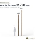 Lame de terrasse marron 27x145, pin de Suède autoclave classe 3, 4,20 ou 5,10 m : longueurs