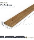 Lame de terrasse marron 27x145, pin de Suède autoclave classe 3, 4,20 ou 5,10 m : piece cotee