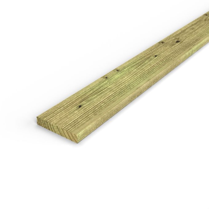 Lame pin 27x145 autoclave vert pour sol sous pergola, sans usinage : pièce seule