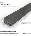 Tasseau noir 28x42 en pin traité autoclave : pièce cotée et longueurs
