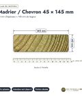 Madrier 45x145 standard sans usinage, pin autoclave : plan de section coté