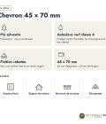 Chevron 45x70 standard sans usinage, pin autoclave vert : caractéristiques