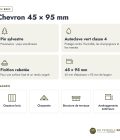 Chevron 45x95 standard sans usinage, pin autoclave vert : caractéristiques