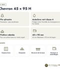 Chevron rainuré 45x95 profil H, pin autoclave vert, sans usinage : caractéristiques