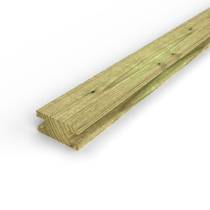 Chevron rainuré 45x95 profil H, pin autoclave vert, sans usinage : pièce seule