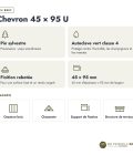 Chevron en U 45x95 à une rainure, pin autoclave vert sans usinage : caractéristiques
