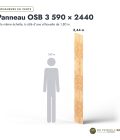 OSB rainuré 590x2440 de 18 mm, rainure et languette 4 côtés, sans usinage : longueurs à l’échelle