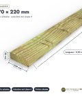 Madrier 70x220 standard sans usinage, pin autoclave : pièce cotée et longueurs