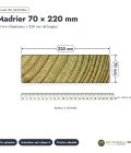 Madrier 70x220 standard sans usinage, pin autoclave : plan de section coté