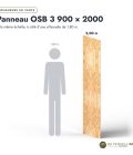 OSB poncé 900x2000 de 18 mm, rainure et languette, sans usinage : longueurs à l’échelle