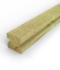 Poteau 90x90 profil H rainuré, pin autoclave vert, sans usinage : pièce seule