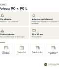 Poteau 90x90 profil L rainuré pour angle, pin autoclave vert, sans usinage : caractéristiques