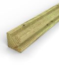 Poteau 90x90 profil L rainuré pour angle, pin autoclave vert, sans usinage : pièce seule