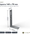 Équerre galvanisée 140x70, largeur 30 mm, acier de 1,5 mm, à l'unité : piece cotee