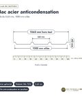 Bac acier anti-condensation anthracite pour carport : plan de section coté