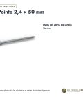 Pointes galvanisées 2,4x50 à tête plate, boîte de 5 kg ou sachet de 100 : usages