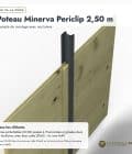 Poteau acier 68x52 à feuillures, 2,50 m, RAL 7016 (Peripro Minerva Periclip) : usages