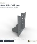 Sabot de charpente 45x108 à ailes extérieures, acier galvanisé, à l'unité : boite ou ensemble