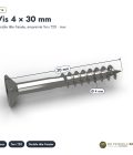 Vis inox pergola A2 à tête fraisée Torx, 4x30 à 5x100, boîte de 200 : piece cotee