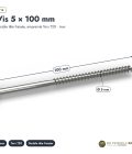 Vis inox pergola A2 à tête fraisée Torx, 4x30 à 5x100, boîte de 200 : piece cotee