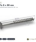 Vis inox pergola A2 à tête fraisée Torx, 4x30 à 5x100, boîte de 200 : piece cotee
