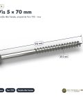 Vis inox pergola A2 à tête fraisée Torx, 4x30 à 5x100, boîte de 200 : piece cotee