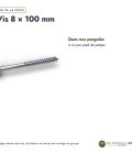 Vis pied de poteau 8x100 à tête large à embase, zinguée T40, boîte de 50 : usages
