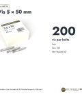 Vis inox platelage A2 5x50 double filet ou 5x60, T25, boîte de 200 : boite ou ensemble