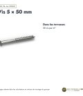 Vis inox platelage A2 5x50 double filet ou 5x60, T25, boîte de 200 : usages